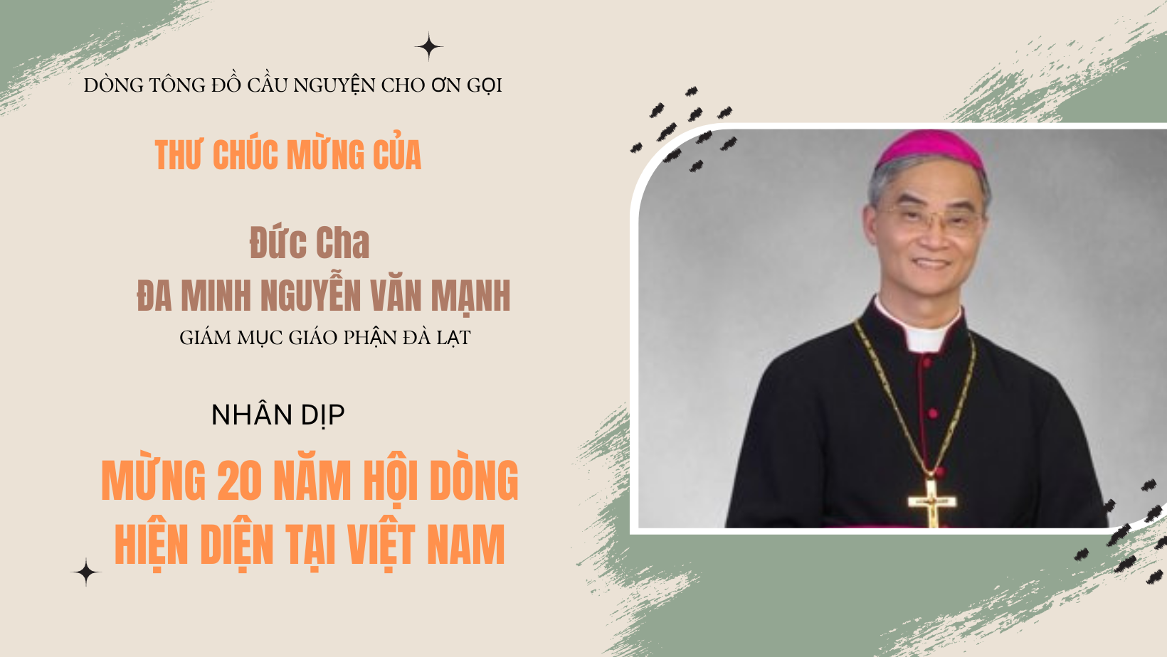 Thư Chúc Mừng Của Đức Cha Đa Minh Nguyễn Văn Mạnh